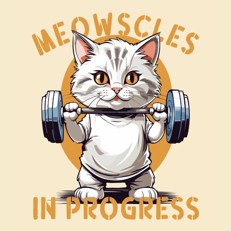 Meowscles in Progress Funny Cat Workout