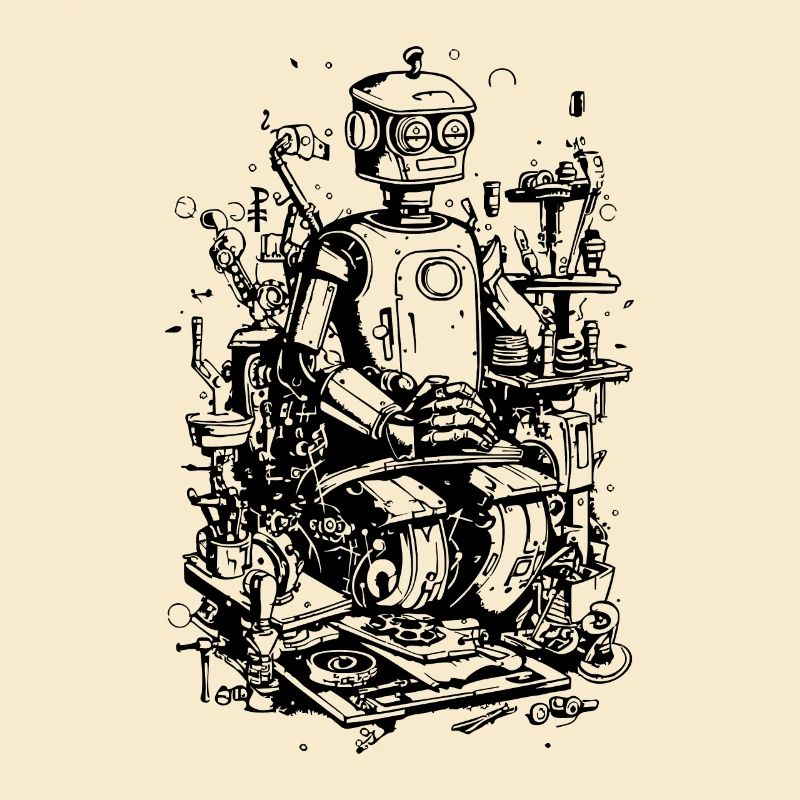 Scrap Garbage Workshop Garages Robot