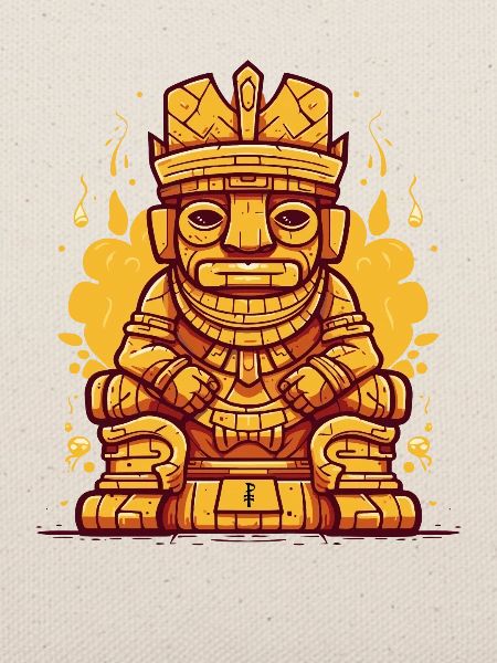 Inka-Maya-König auf Thron-Statue