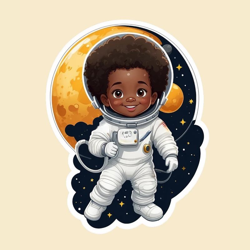 Kinder astronaut mit Mondhintergrund