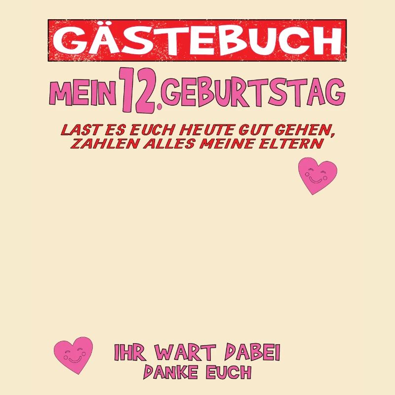 12. Geburtstag Mädchen & Junge Gästebuch