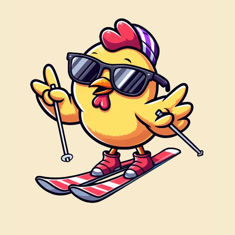 Winter holidays with chicken while skiing