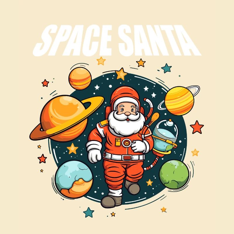Père Noël de l’espace planète de l’espace drôle