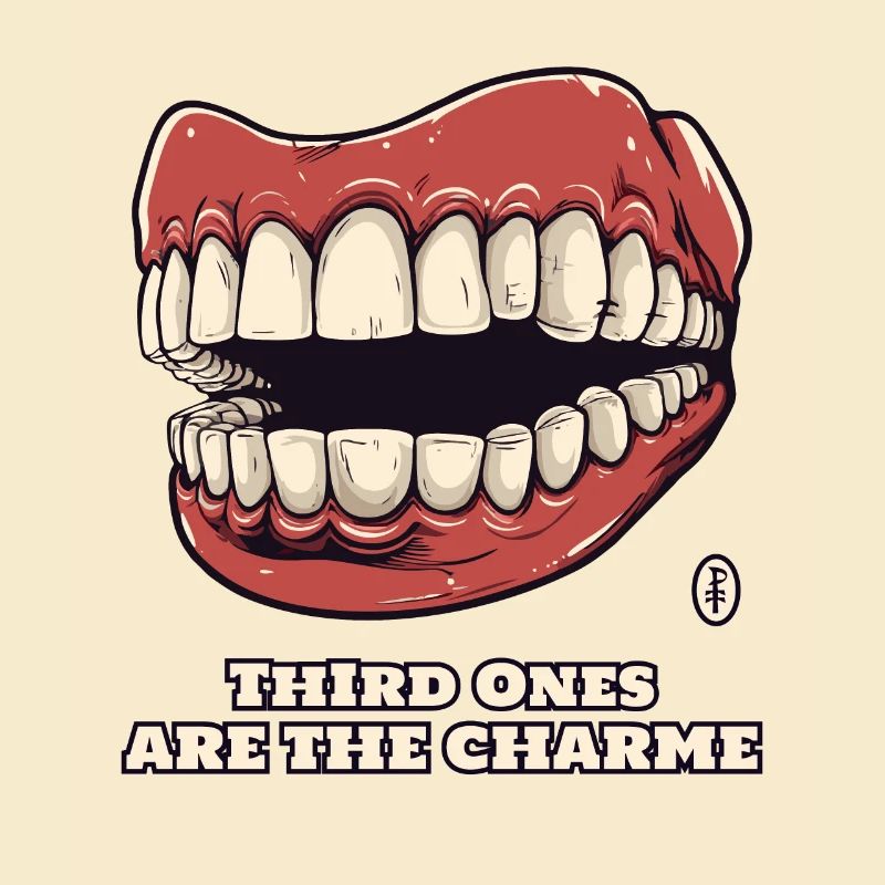 Third are the charm: Funny denture teeth