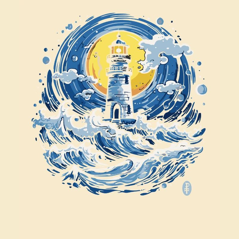 Tsunami Wellen Leuchtturm