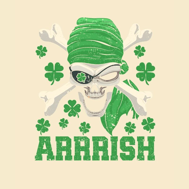 Arrish Irish Pirate Skull Leprechaun