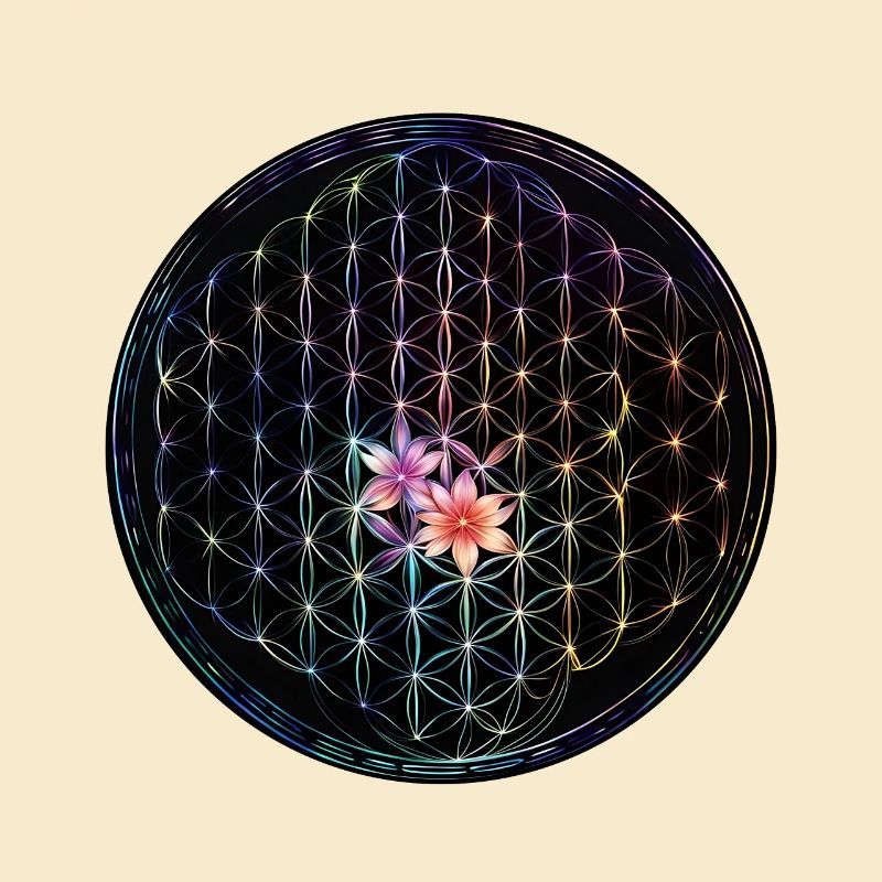 Regenbogen Lebensblume Design