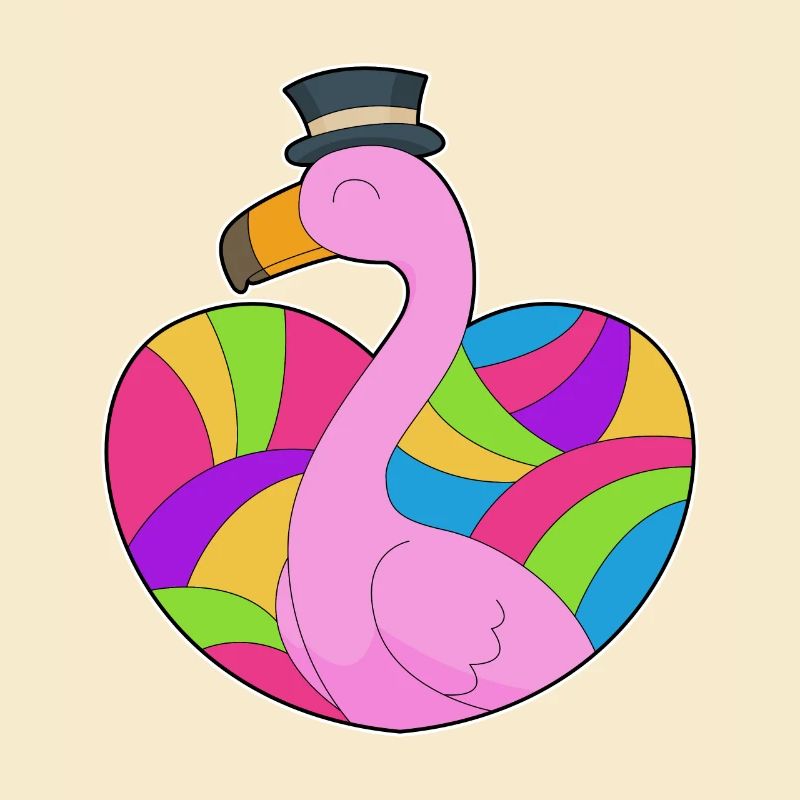 Flamingo Herz