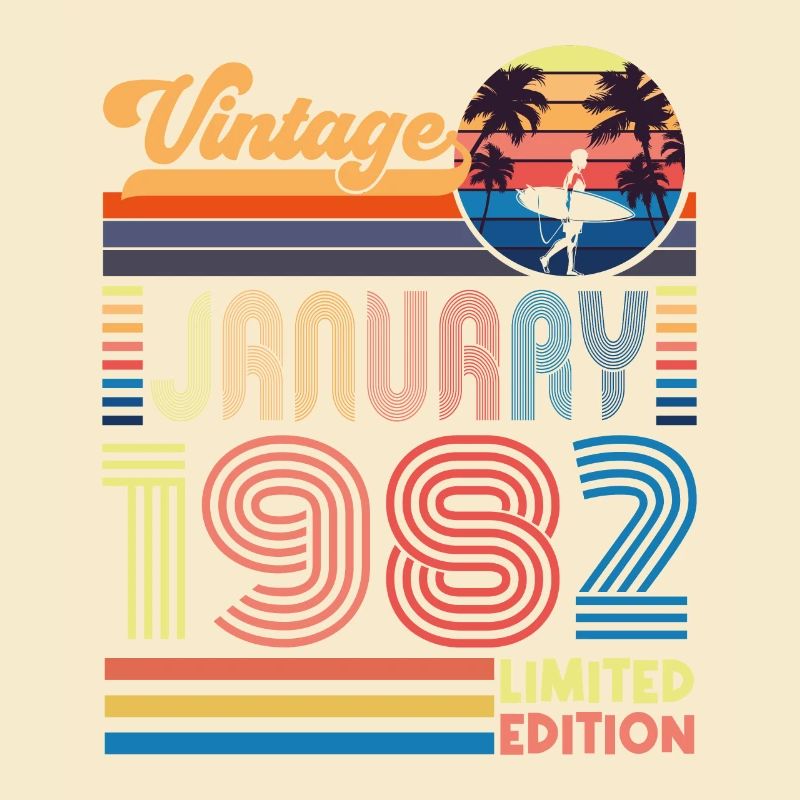 Jahrestag Januar 1982. Geschenk Januar 1982.