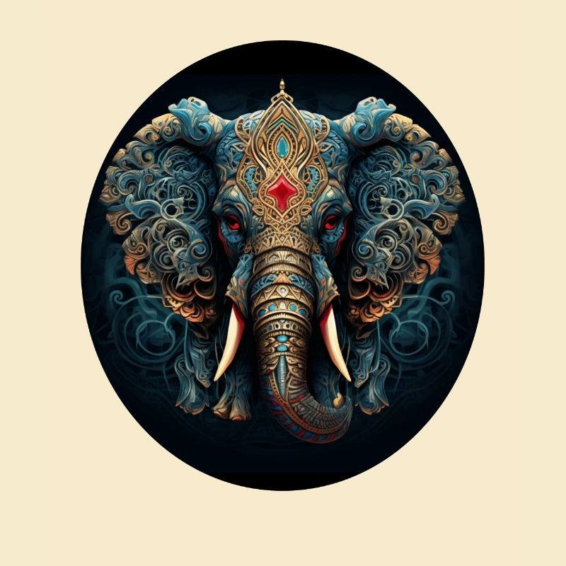 Blauer Mandala Elefant