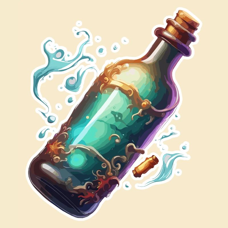 Magic Bottle / Cork / Water / Comic