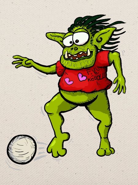 Kobold spielt Fußball