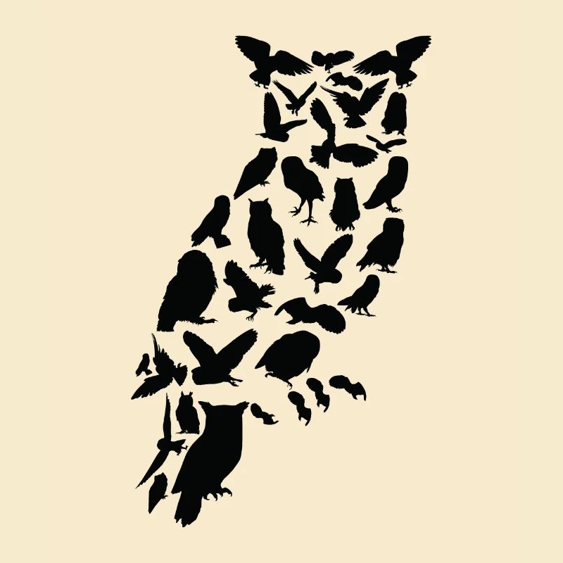 Eule Vogel Wald Wildtier Tier Eulen Scherenschnitt