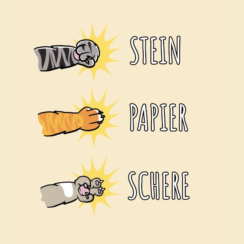 Pierre Papier Ciseaux Jeu Main Pattes de Chat