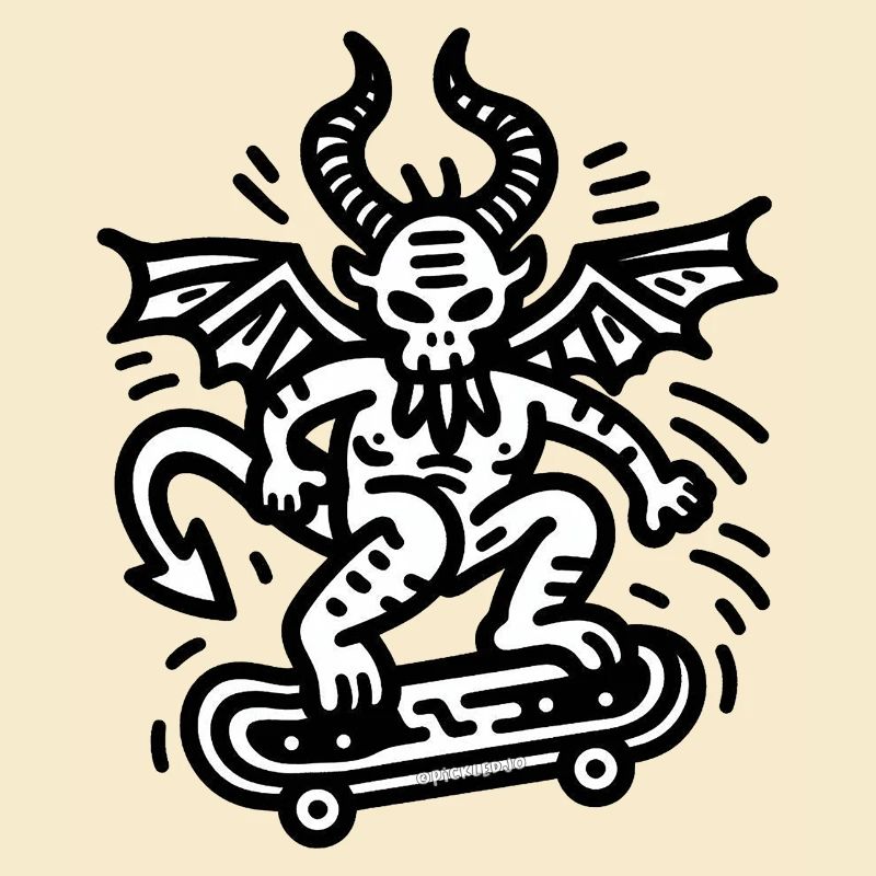 Devil Skateboard Doodle