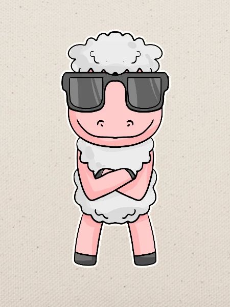 Schaf mit Brille