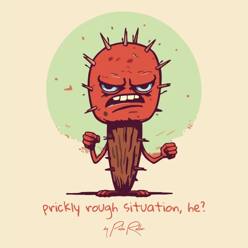 Situation difficile et épicée, un cactus en difficulté