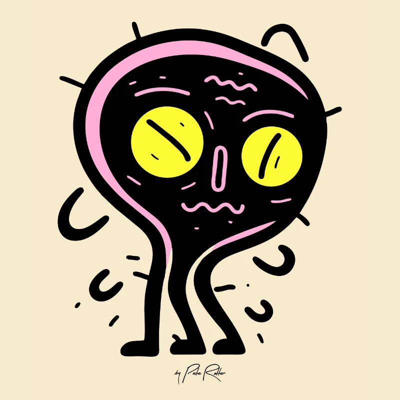 créature pop de dessin animé : je n’aime pas ça, débarrassez-vous-en
