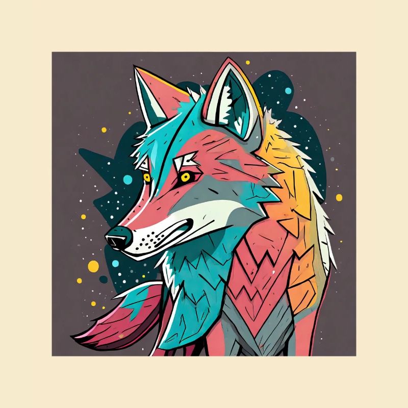 Geometrischer Wolf Farbexplosion