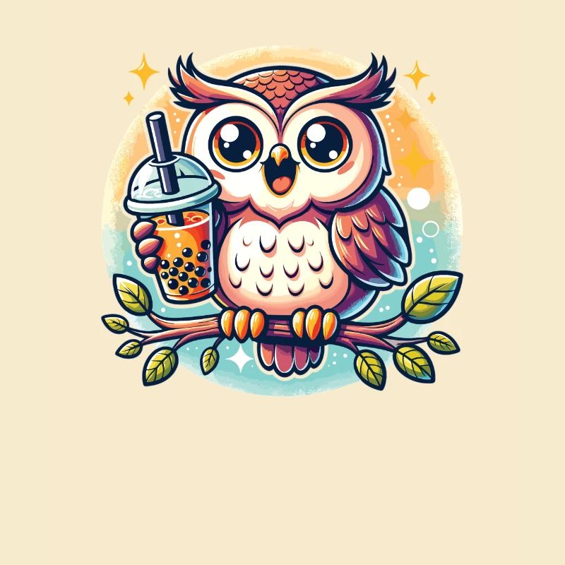 Kawaii Eulen Bubble Tea Boba Eule