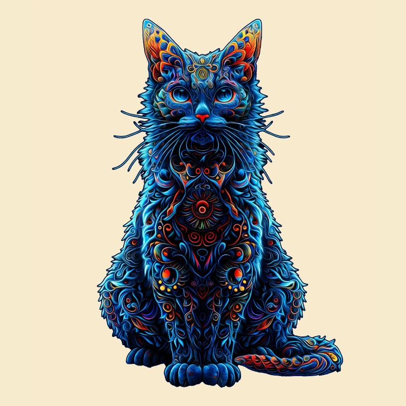 Complexe psychédélique fractal chat Rave champignon