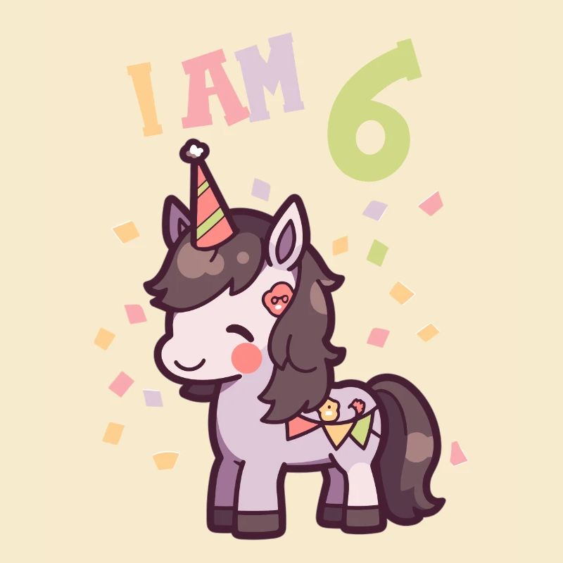 Ich bin 6 Jahre alt Pferde Pferd 6. Geburtstag