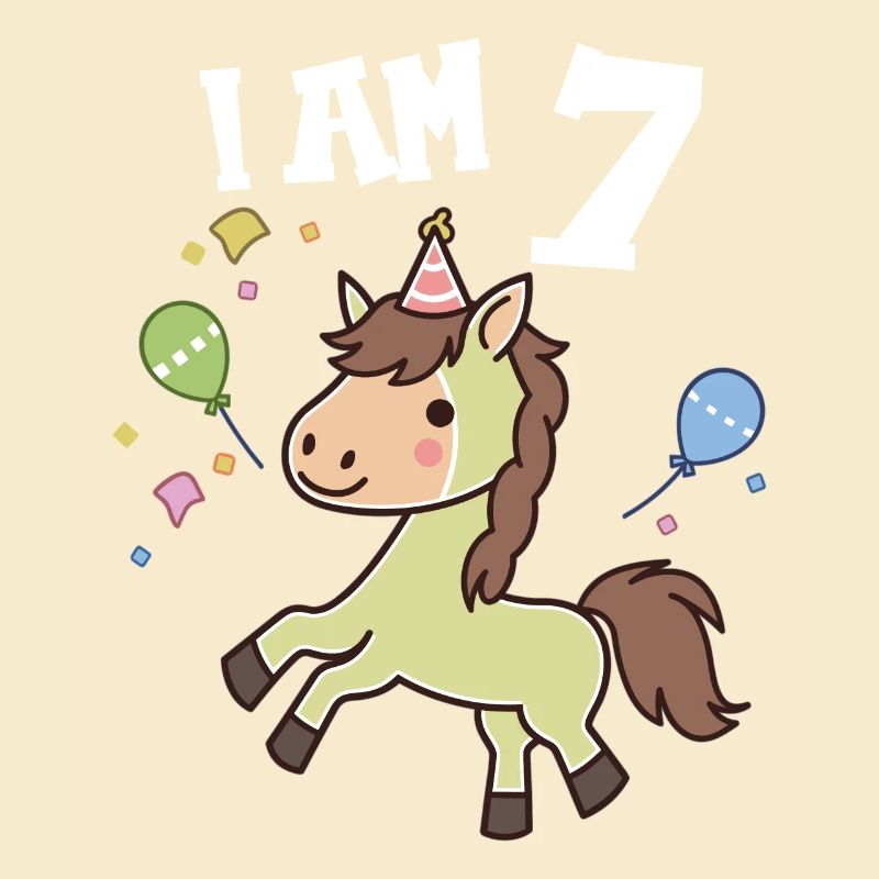 Ich bin 7 Jahre alt Pferde Pferd 7. Geburtstag
