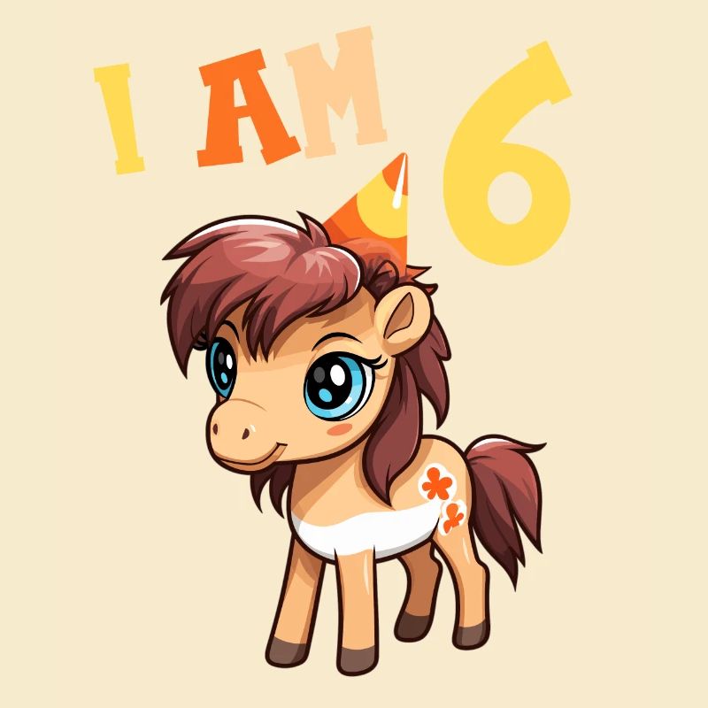 Ich bin 6 Jahre alt Pferde Pferd 6. Geburtstag