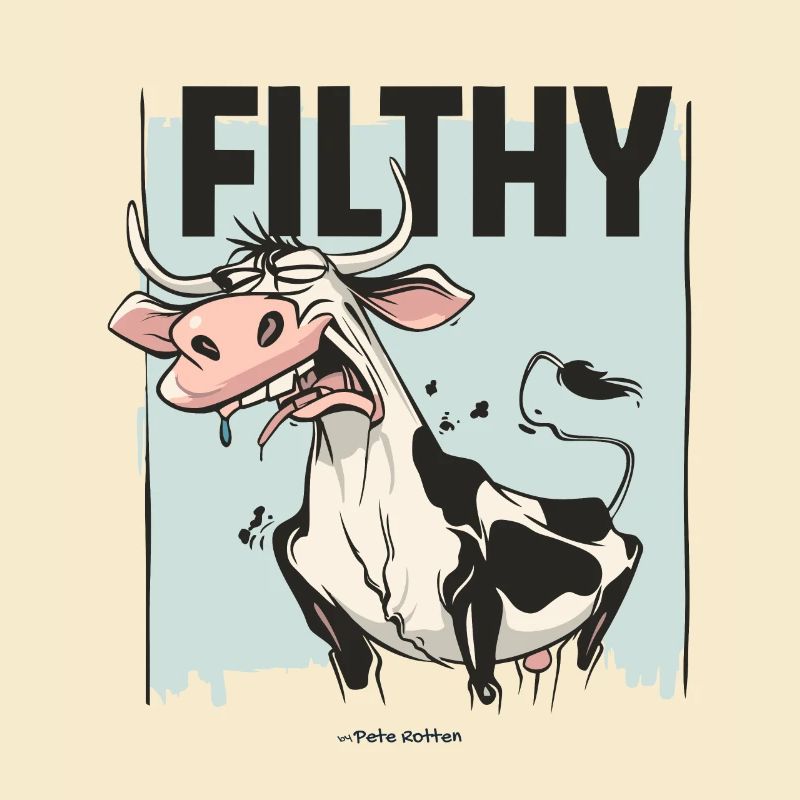 Angeekelte Kuh, dreckig und schmuddelig