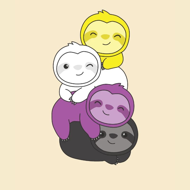 Nonbinary Flag Pride LGBTQ Cute Sloth Bunch