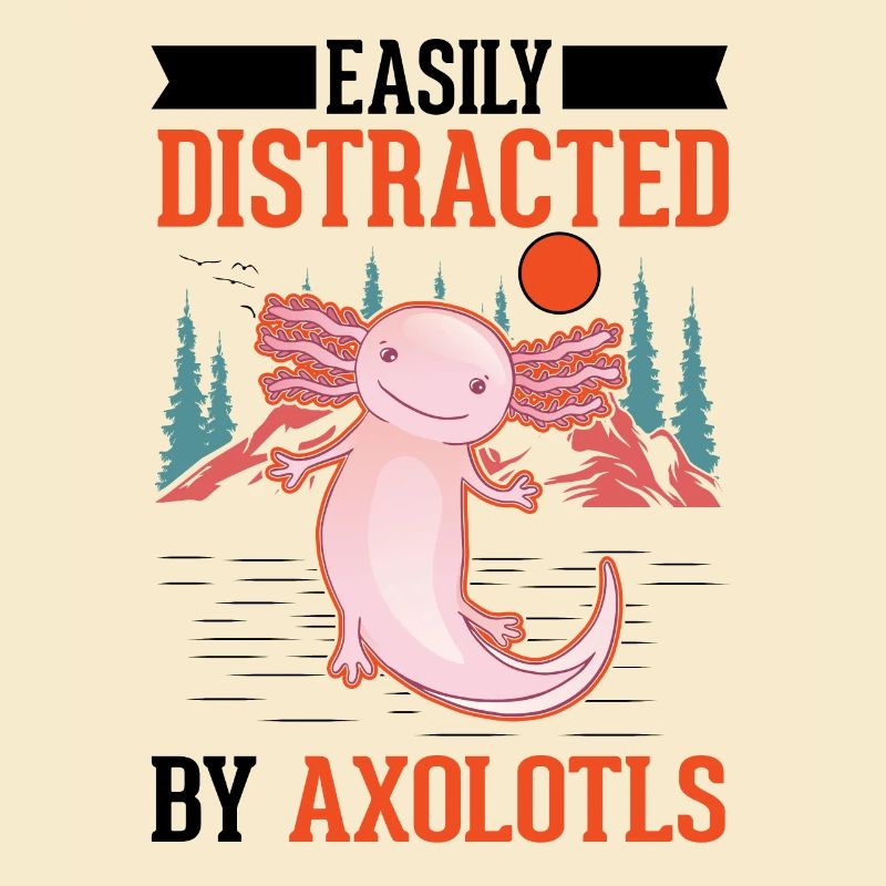 Facilement distrait par les axolotls Amphibien à queue
