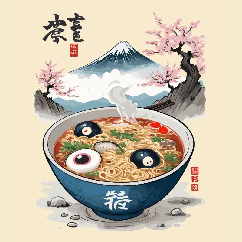 Ramen Halloween Ukiyo-E Japan Artwork