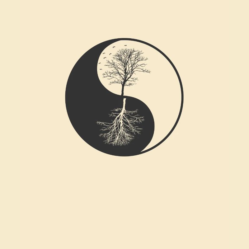Baum Yin and Yang Zeichen