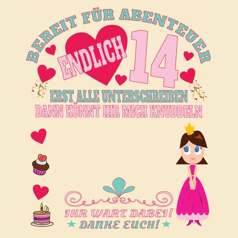 14. Geburtstag Mädchen & Junge Gästebuch