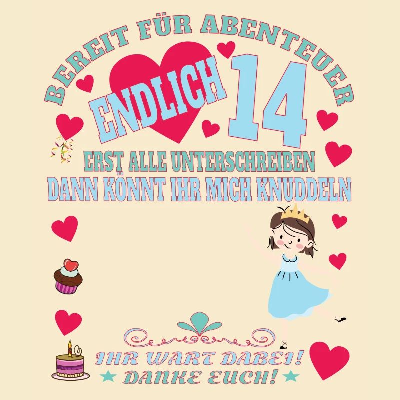 14. Geburtstag Mädchen & Junge Gästebuch