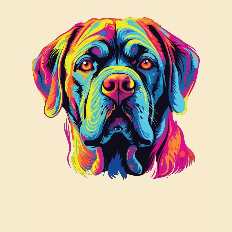 Wasserfarben Farbenfroher Mastiff