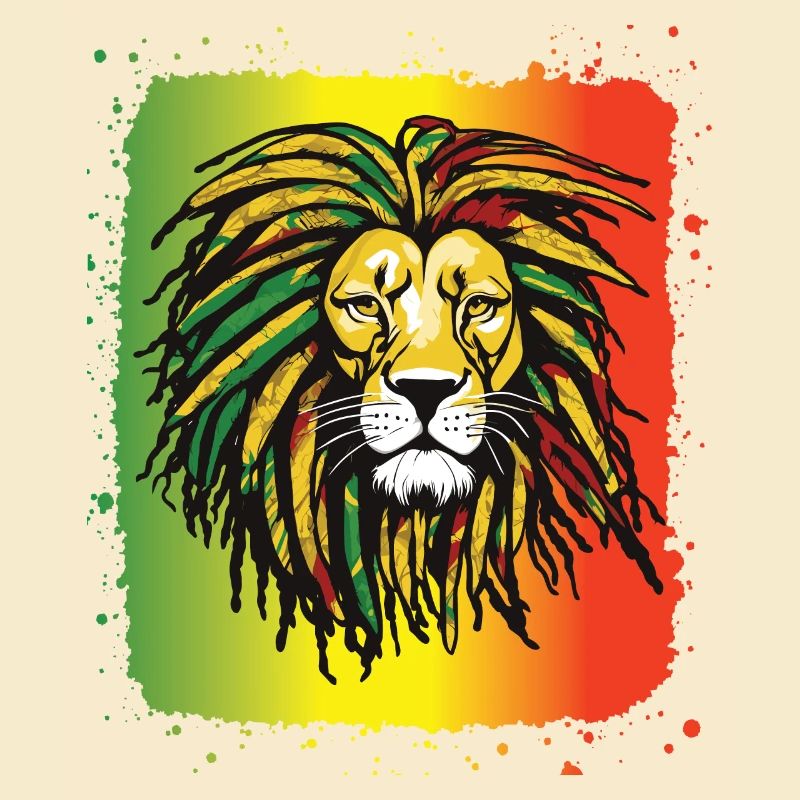 Rasta Lion Reggae Dreadlocks Farbe Rastafari Marmelade