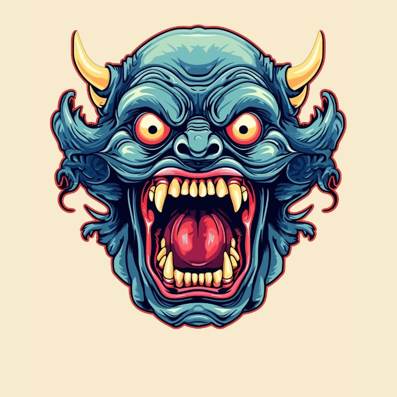 Japanischer Hannya Dämon Samurai Warrior Oni Maske