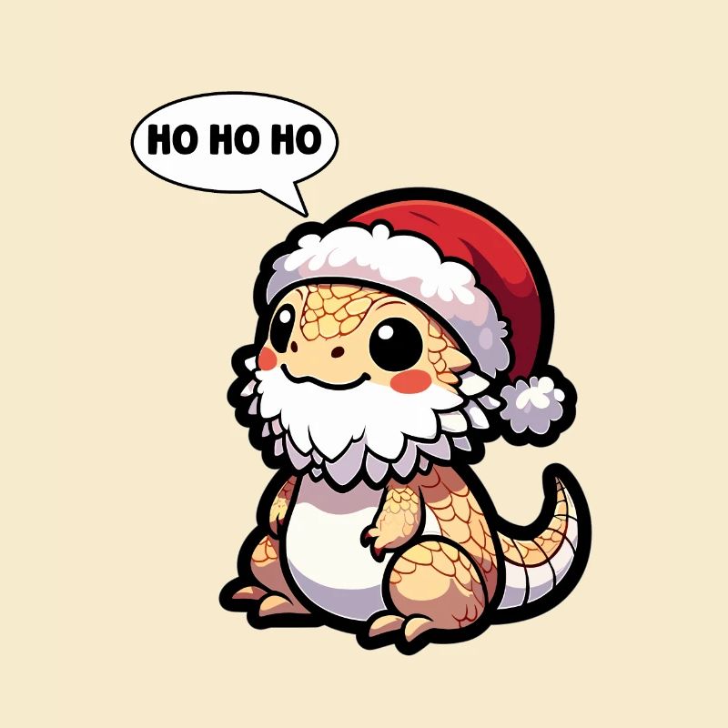 Cute Bearded Dragon Christmas Lizard Gecko