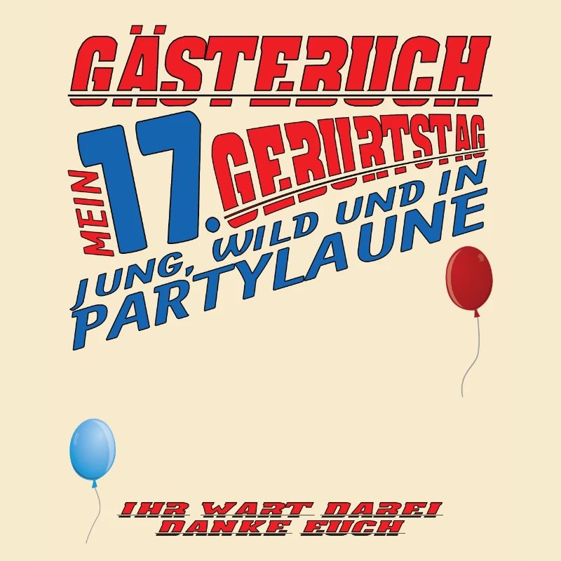 17. Geburtstag Mädchen & Junge Gästebuch