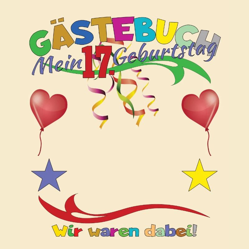 17. Geburtstag Mädchen & Junge Gästebuch