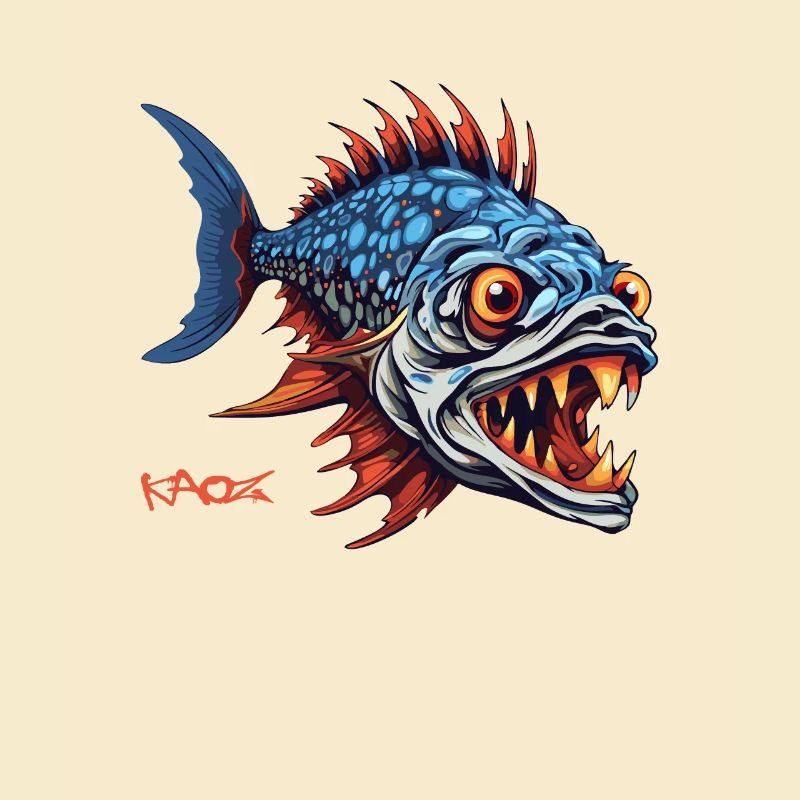 Hunter Predator Fish Cartoon