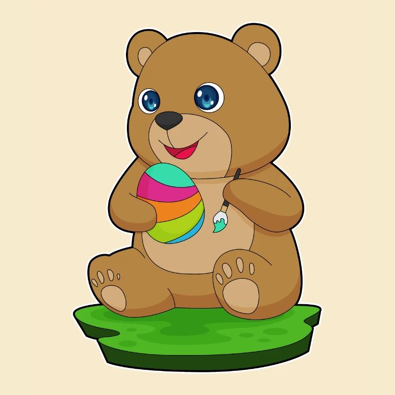 Bear Easter Easter Egg Painting