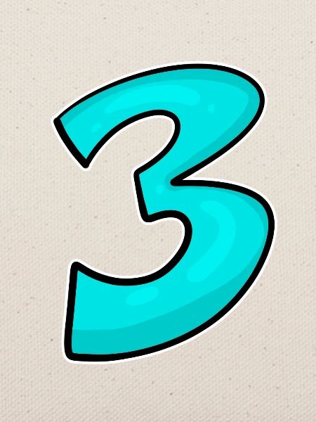 Drei - 3 - Nummer 3 - Zahl 3