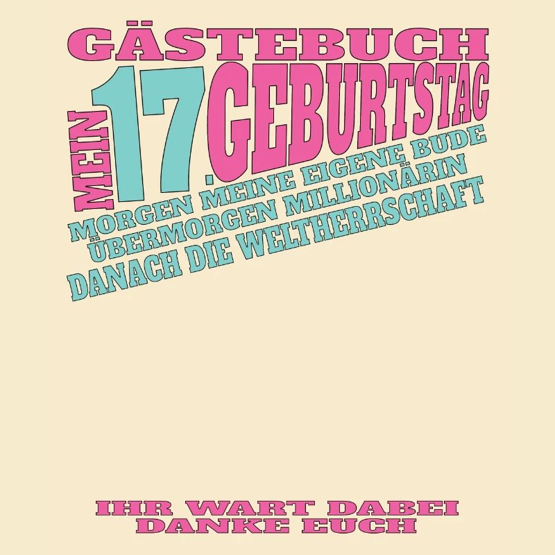 17. Geburtstag Mädchen & Junge Gästebuch