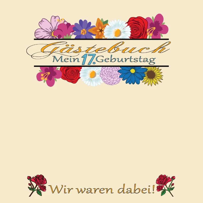 17. Geburtstag Mädchen & Junge Gästebuch