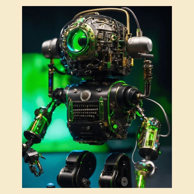 Digitale Kunst eines Roboter-Mikrofons