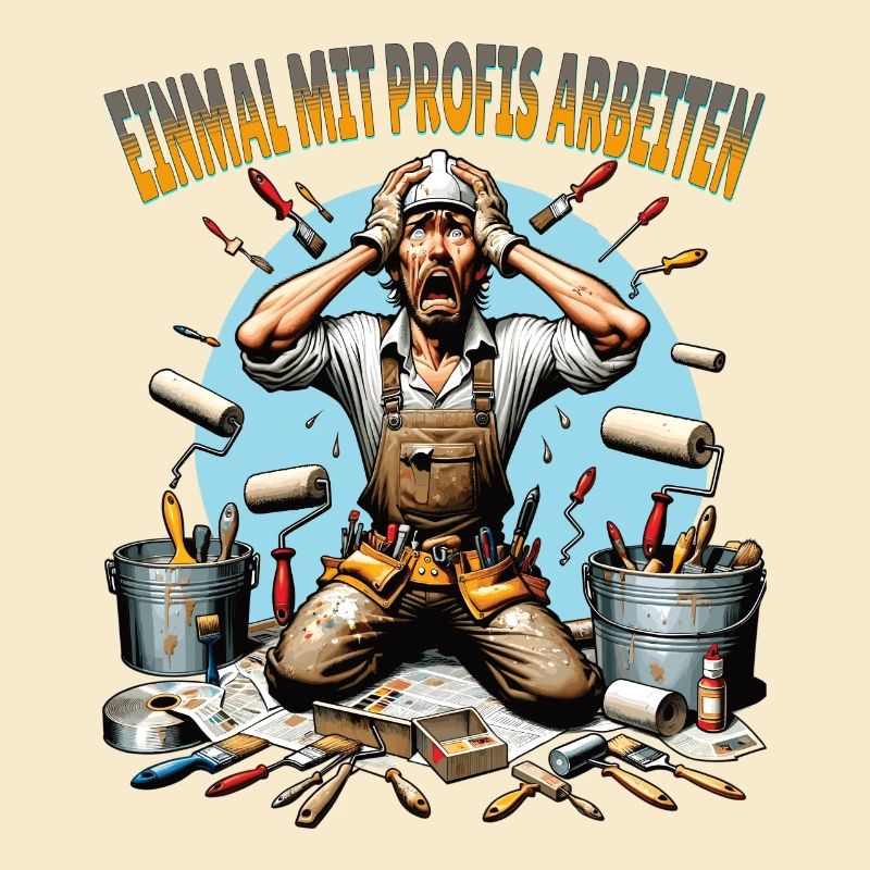 Working with professionals, funny master painter