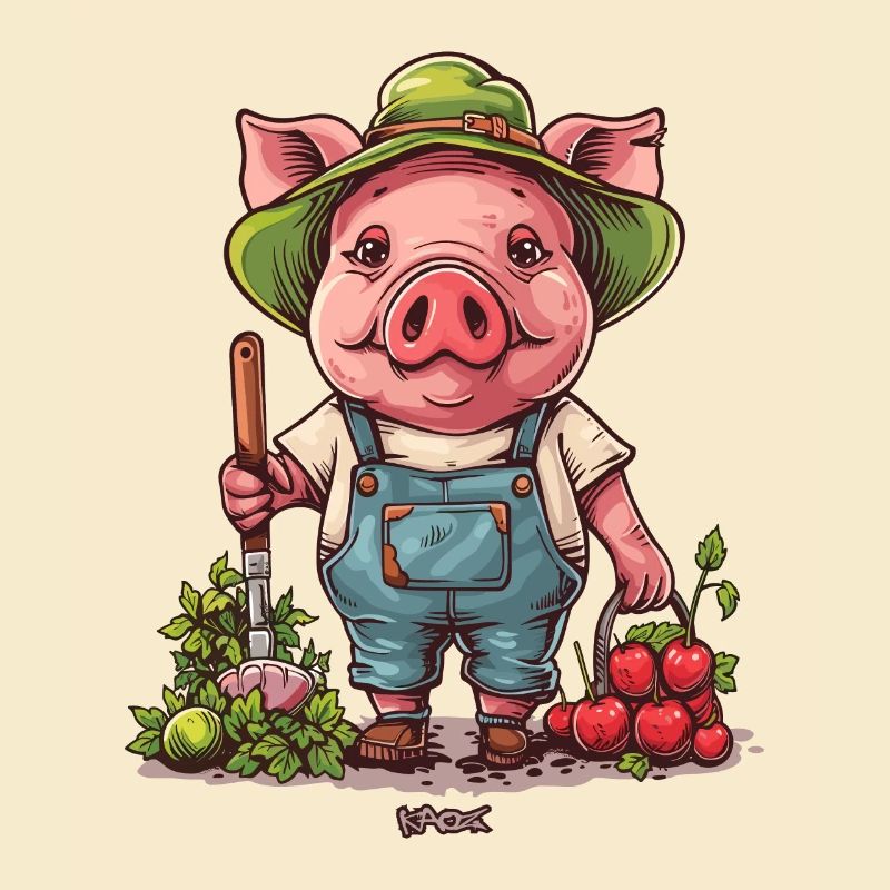 Gartenarbeit Garten Schwein Gärtner