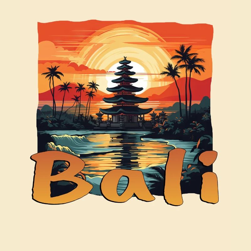 Idylle de pagode au coucher du soleil à Bali